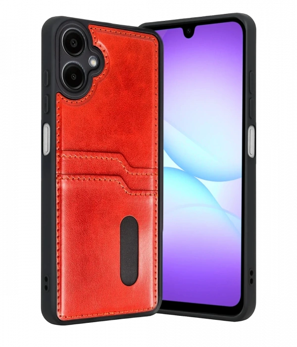 Joy Tekno Samsung Galaxy A07 4G Sara Kartvizitli Deri Kılıf