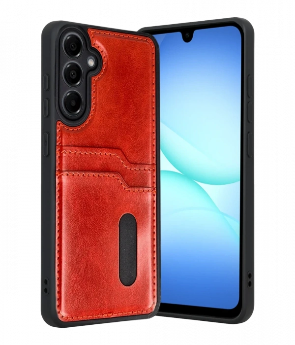 Joy Tekno Samsung Galaxy A17 5G Sara Kartvizitli Deri Kılıf