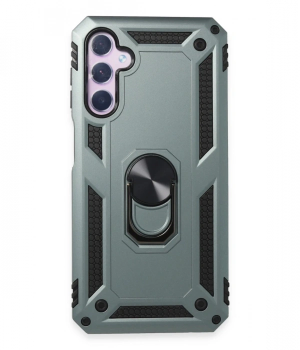 Samsung Galaxy A24 4G Kılıf Sofya Yüzüklü Silikon Kapak - Yeşil