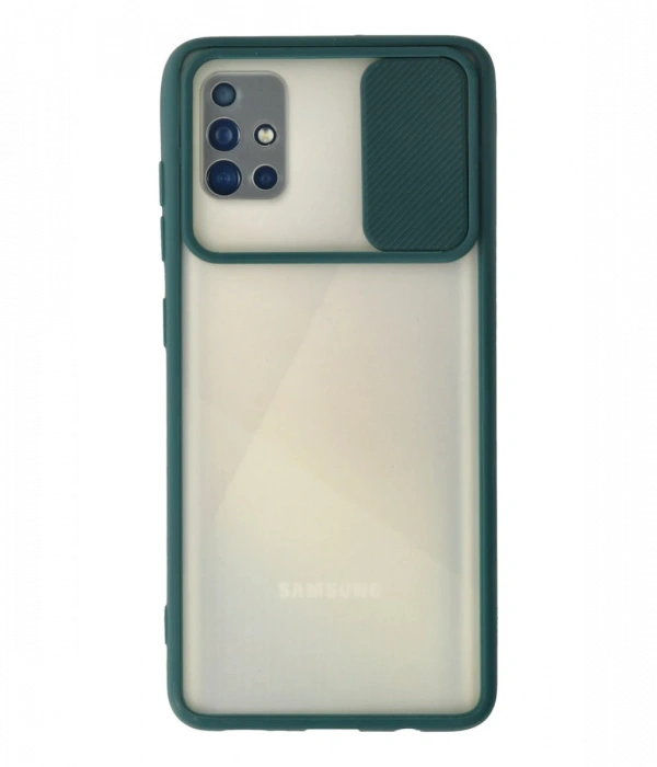 Samsung Galaxy A71 Kılıf Palm Buzlu Kamera Sürgülü Silikon