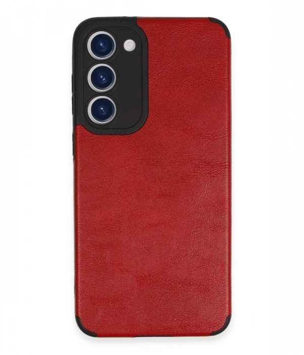 Joy Tekno Samsung Galaxy S23 Kılıf Loop Deri Silikon - Kırmızı