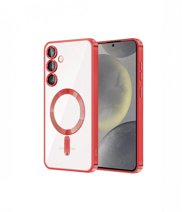 Joy Tekno Samsung Galaxy S24 Kılıf Kross Magneticsafe Kapak - Kırmızı