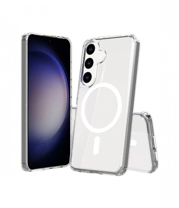 Joy Tekno Samsung Galaxy S25 FE Kılıf Magneticsafe Şeffaf Silikon - Şeffaf