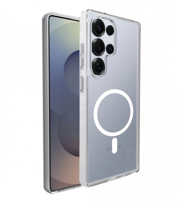 Joy Tekno Samsung Galaxy S25 Ultra Combo Sert Şeffaf Magsafe Kapak - Şeffaf