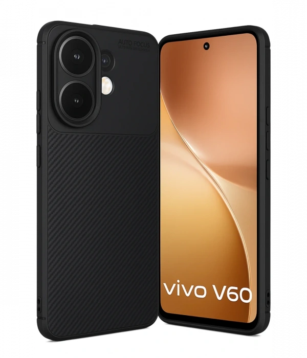 Vivo V60 5G Auto Focus Karbon Kapak - Siyah