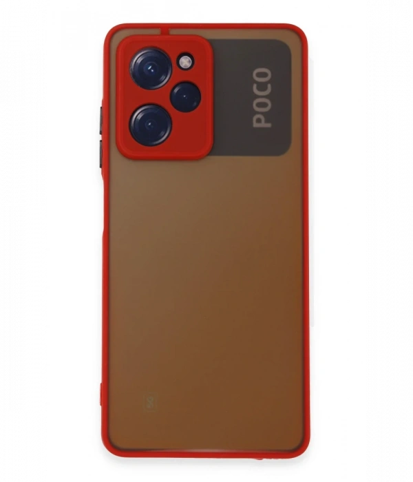 Joy Tekno Xiaomi Poco X5 Pro 5G Kılıf Montreal Silikon Kapak - Kırmızı