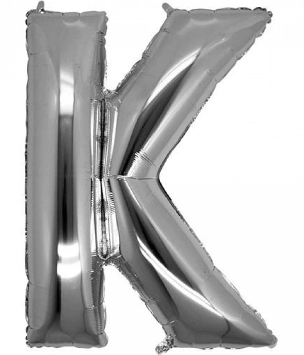 K Harf Folyo Balon Gümüş Renk  40 İnç