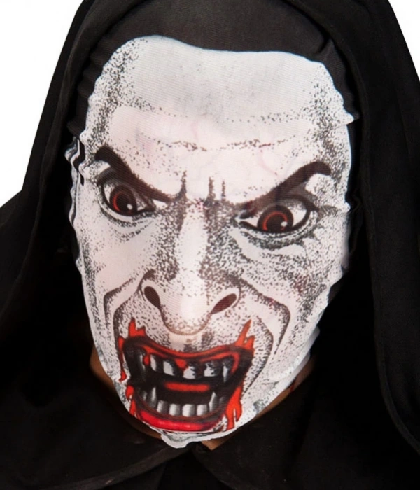 Kafaya Tam Geçmeli Bez Vampir Maskesi - Streç Korku Maskesi - 3d Baskılı Maske Model 2