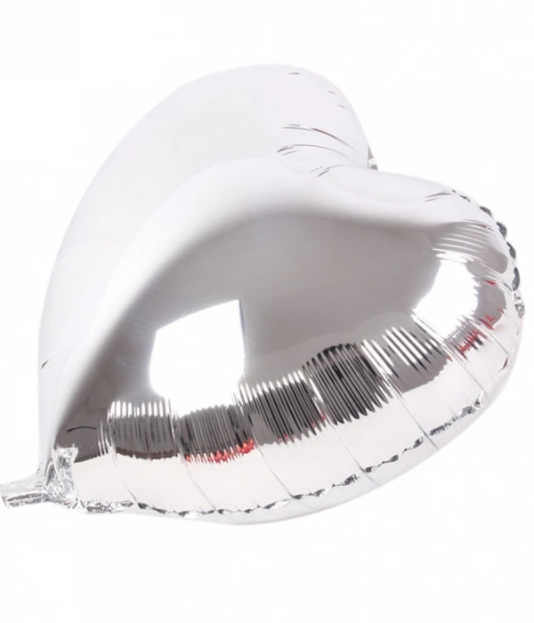 Kalp Balon Folyo Gümüş 45 Cm 18 İnç