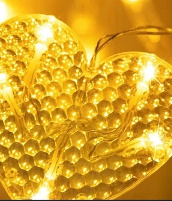 Kalp Perde Led 3m 6 Sıra 12 Adet Kalp Led Işık Gün Işığı