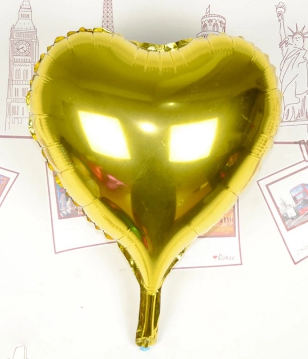 Kalp Uçan Balon Folyo Sarı 80 Cm 32 İnç