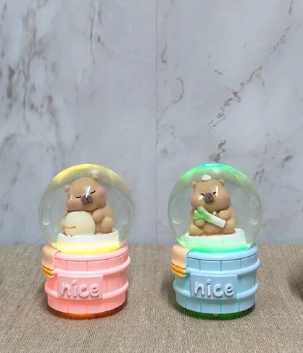 Kapibara Tasarımlı Işıklı Kar Küresi Alk5022