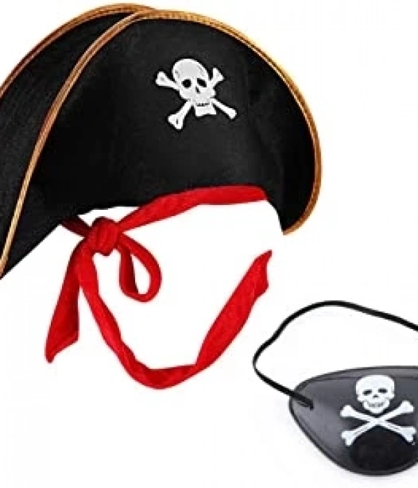 Kaptan Jack Çocuk Korsan Şapkası Ve Göz Bandı Seti