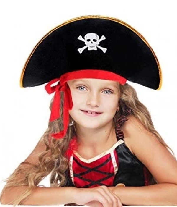 Kaptan Jack Kadife Çocuk Boy Korsan Şapkası