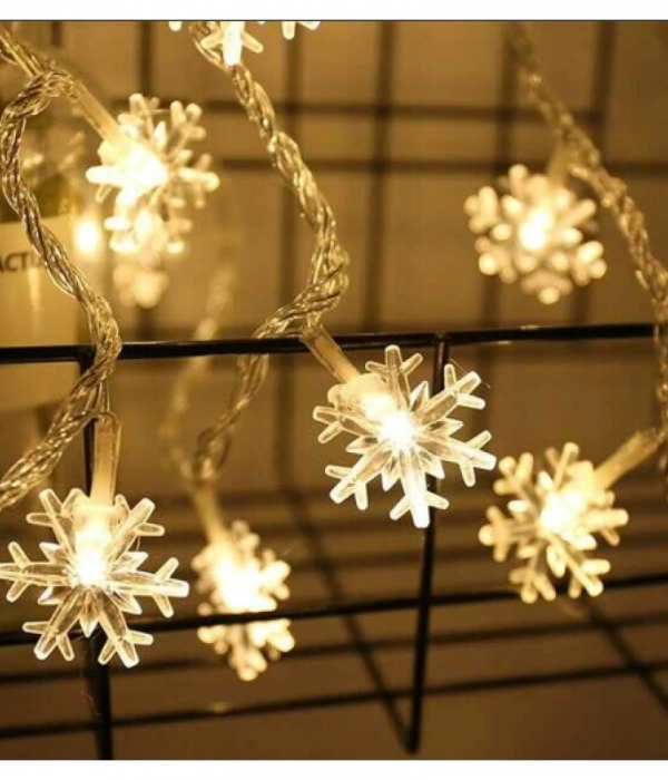 Kar Tanesi 5m 28 Led Gün Işığı Kar Tanesi:4cm Pilli 2 Kademeli