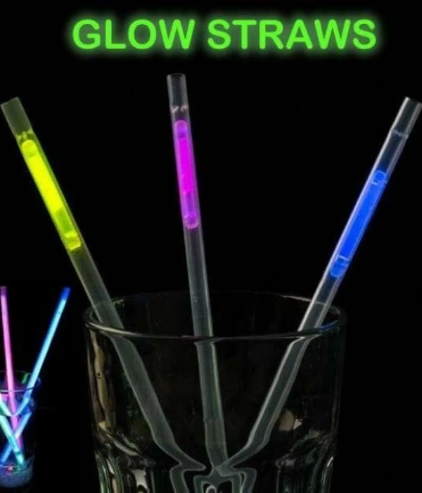 Karanlıkta Parlayan Glow  Fosforlu Pipet 3 Renk 3 Adet