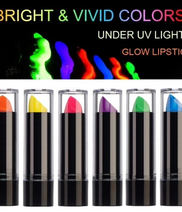 Karanlıkta Parlayan Yanan Uv Neon Ruj Yüz Boyama 6 Adet 6 Renk