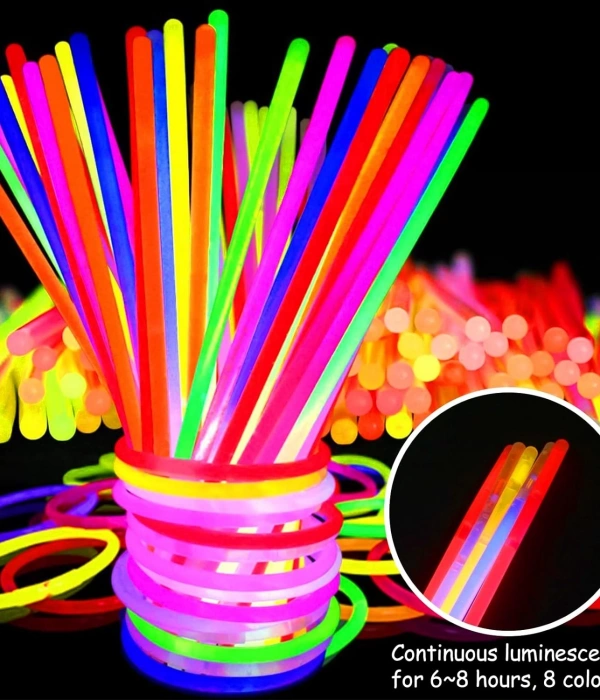Karanlıkta Yanan Parlayan Fosforlu Glow Çubuk Bileklik 50 Adet