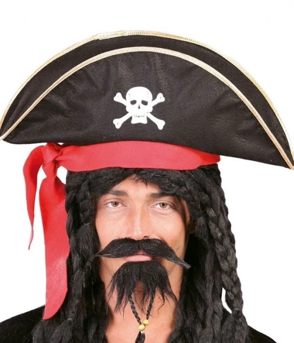 Karayip Korsanları Kaptan Jack Kadife Korsan Şapkası Yetişkin