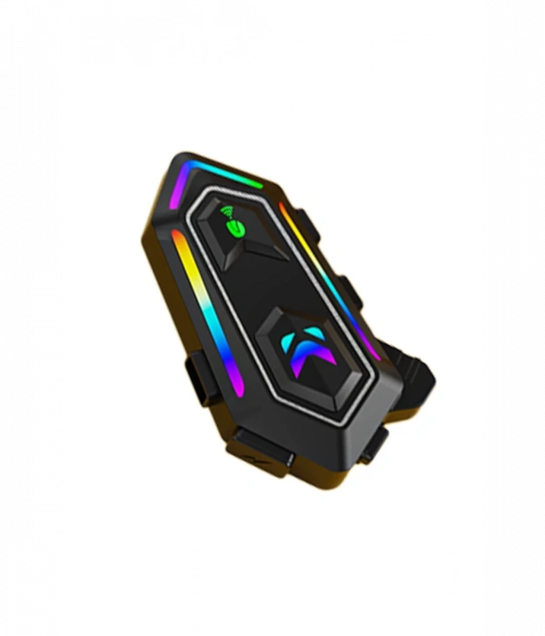 Karler Bass KRM2 RGB Motosiklet Sürücüleri İçin IPX6 Su Geçirmez Özellikli Kablosuz Bluetooth Kulaklık - Siyah