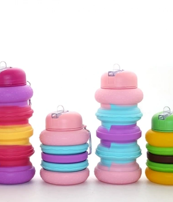 Katlanabilir Portatif Silikon Su Şişesi 500 Ml Alk3138