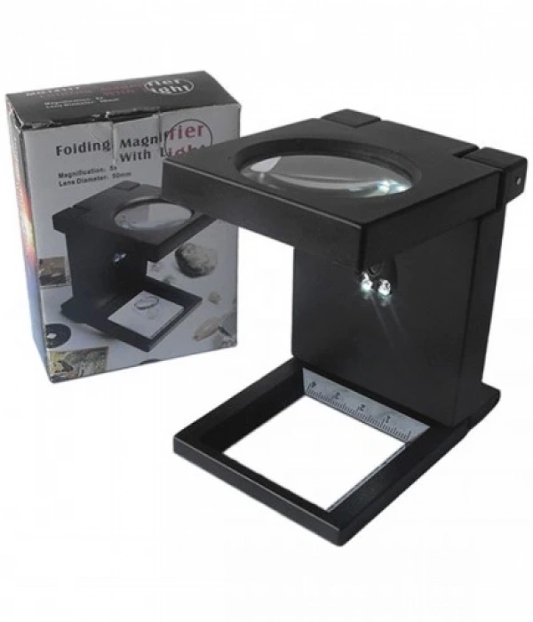 Katlanır Plastık,led Işıklı Test Cıhazı Büyüteç 2.5x90mm