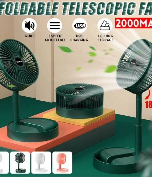 Katlanır Teleskopik Zemin Fanı Yaz Sessiz Öğrenci Masaüstü Fan Usb Şarj Edilebilir Taşınabilir Ev Mini Hava Soğutucu
