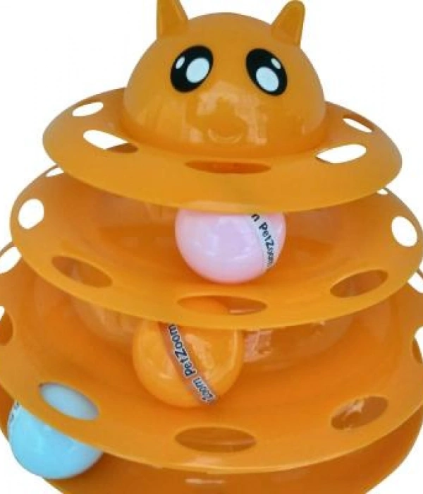 Kedi Başlıklı 3 Katlı Kedi Oyuncağı