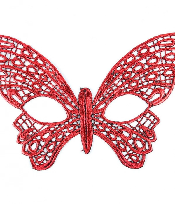 Kırmızı Dantel Masquerade Maskesi 7 No