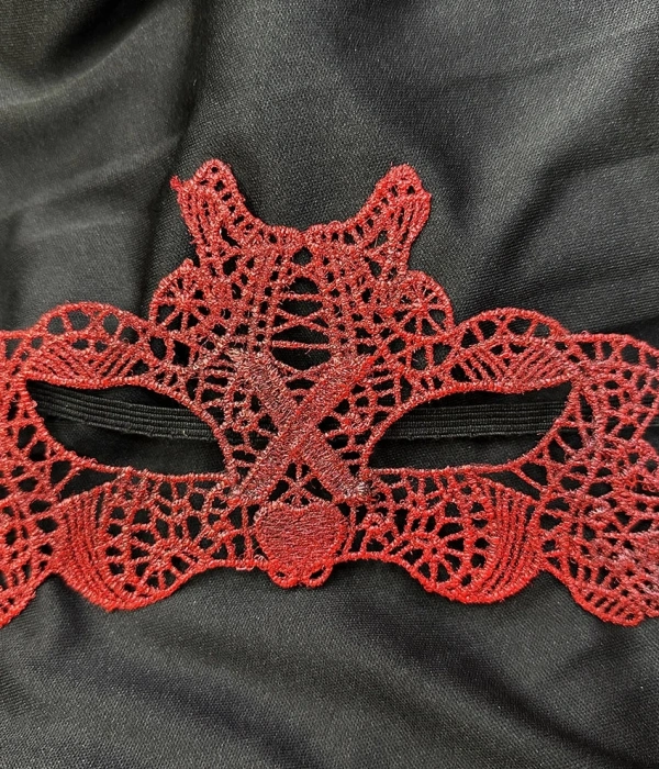 Kırmızı Dantel Masquerade Maskesi Çift Taraflı 10 No