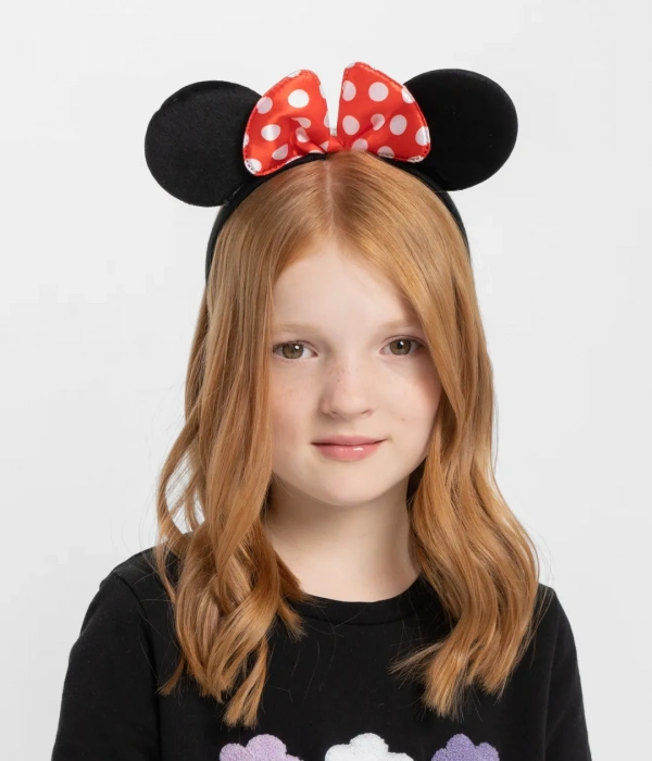 Kırmızı Fiyonklu Minnie Mouse Taç Fare Tacı Kafa Bandı