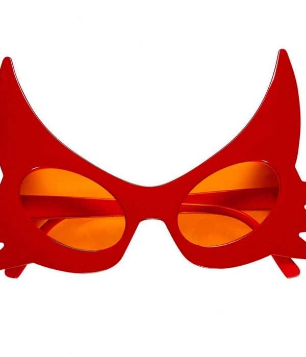 Kırmızı Renk Bıyık Tasarımlı Kedi Gözlüğü 19x11 Cm