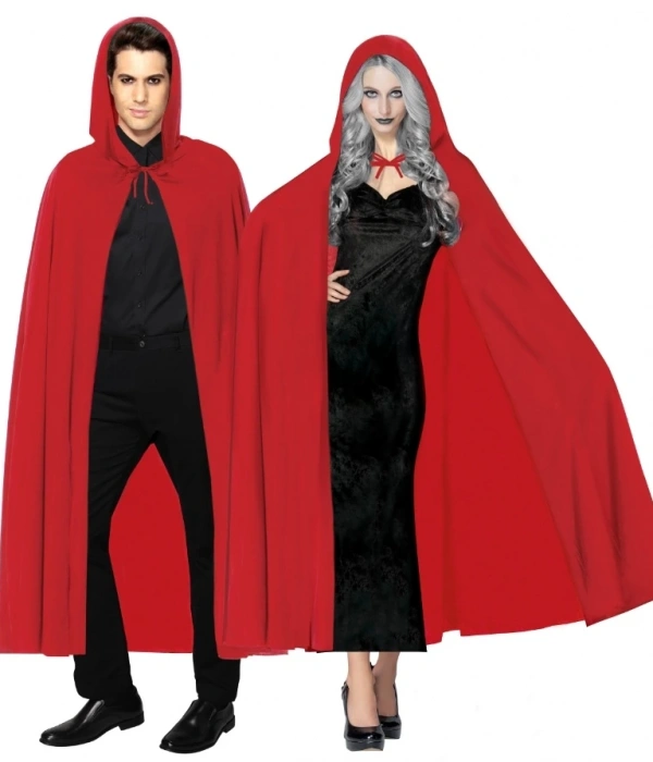 Kırmızı Renk Kapşonlu Pelerin 120 Cm