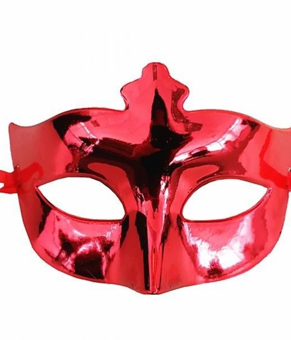 Kırmızı Renk Kostüm Partisi Ekstra Parlak Balo Maskesi 15x10 Cm