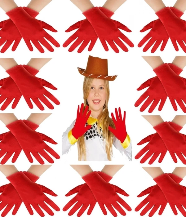 Kırmızı Renk Likralı 23 Nisan 29 Ekim 19 Mayıs Gösteri Bando Eldiveni 10 Çift ( 20 Adet )