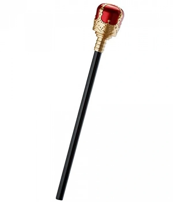 Kırmızı Topuzlu Kral Asası Kraliyet Asası 40 Cm