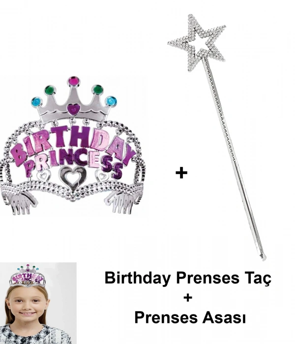 Kız Çocuk Doğum Günü Prenses Seti – Taç Ve Sihirli Asa