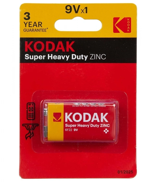 Kodak Super Heavy Duty Çinko Karbon 9 Volt Pil