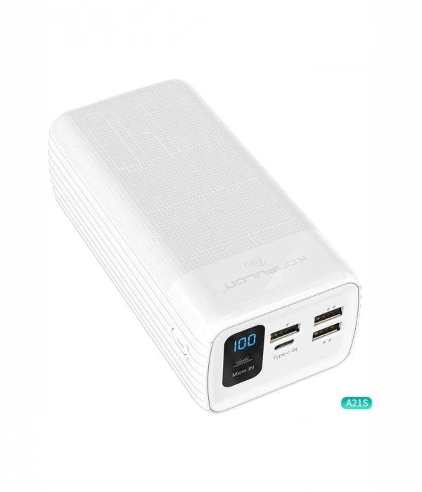 Konfulon A21S Led Işıklı Powerbank 40.000 mAh - Beyaz