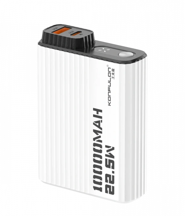 Konfulon A40Q 10.000 mAh PD 20W Mini Powerbank - Siyah-Beyaz