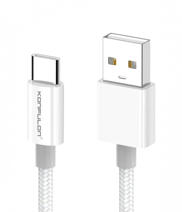 Konfulon DC80 1M 3A USB to Type-C Hızlı Şarj Kablo - Beyaz