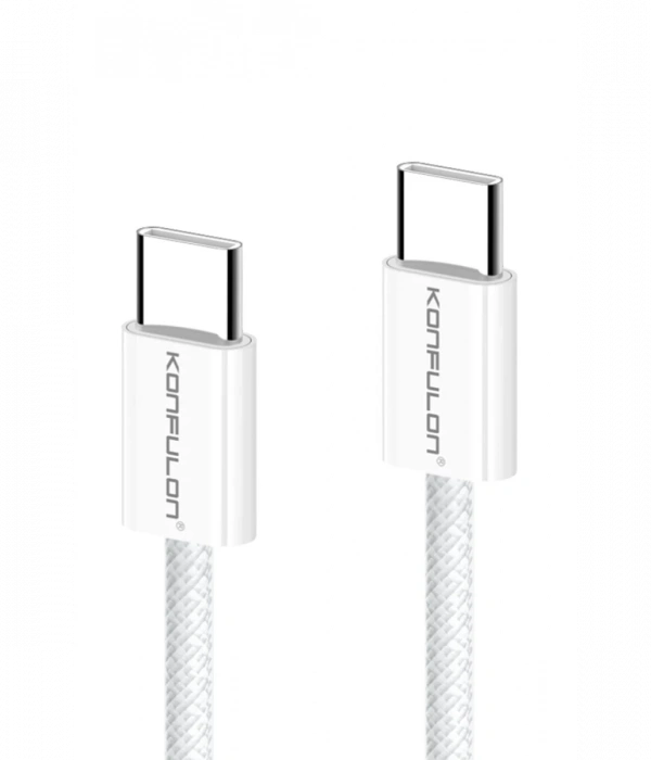 Konfulon DC82 1M 60W Type-C to Type-C  PD Hızlı Şarj Kablo - Beyaz