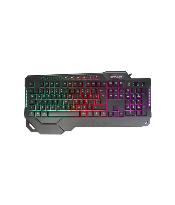 Konfulon MK80 RGB Işıklı Türkçe Q Kablolu Mekanik Hisli Klavye