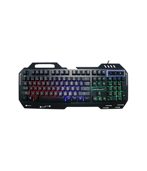 Konfulon V1 RGB Işıklı Metal Yüzey Türkçe Q Kablolu Gaming Klavye