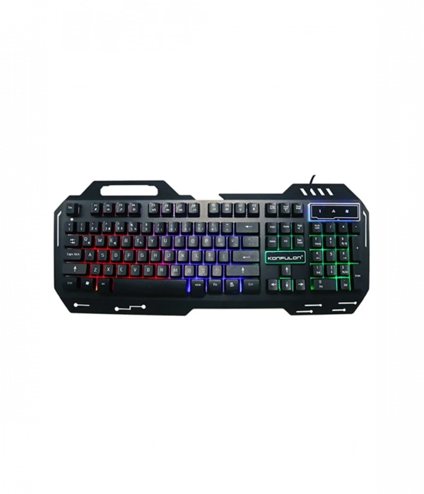Konfulon V1 RGB Işıklı Metal Yüzey Türkçe Q Kablolu Gaming Klavye