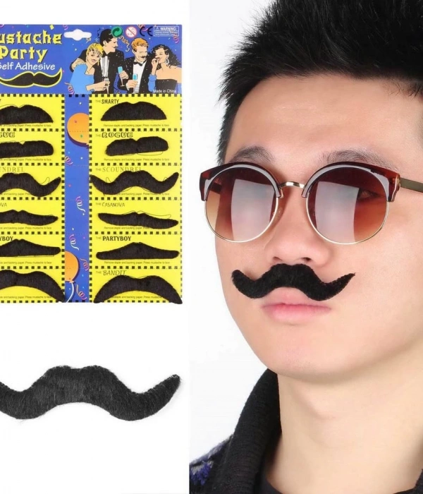 Kostüm Partisi Takma Bıyık 6 Model 12 Adet