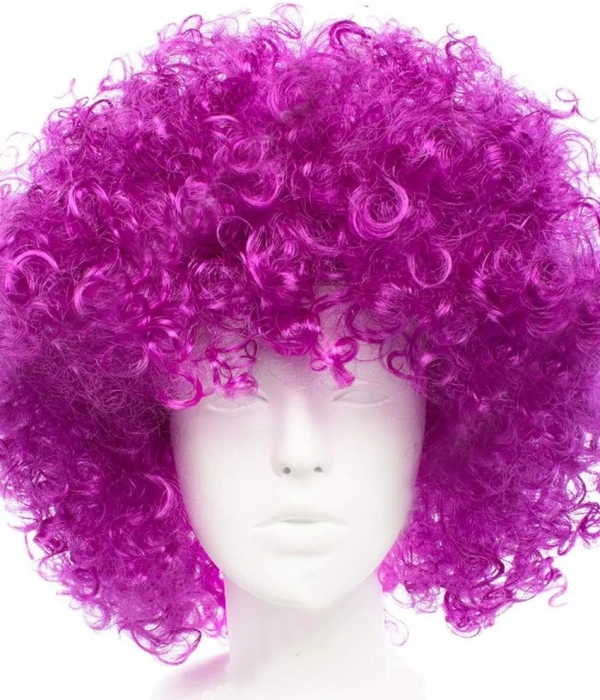 Koyu Mor Renk Violet Afro Bonus Saç Peruk