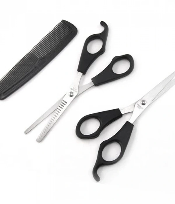 Kuaför Seti Saç Kesme Ve İnceltme Makası Tarak Hediye 3lü Set