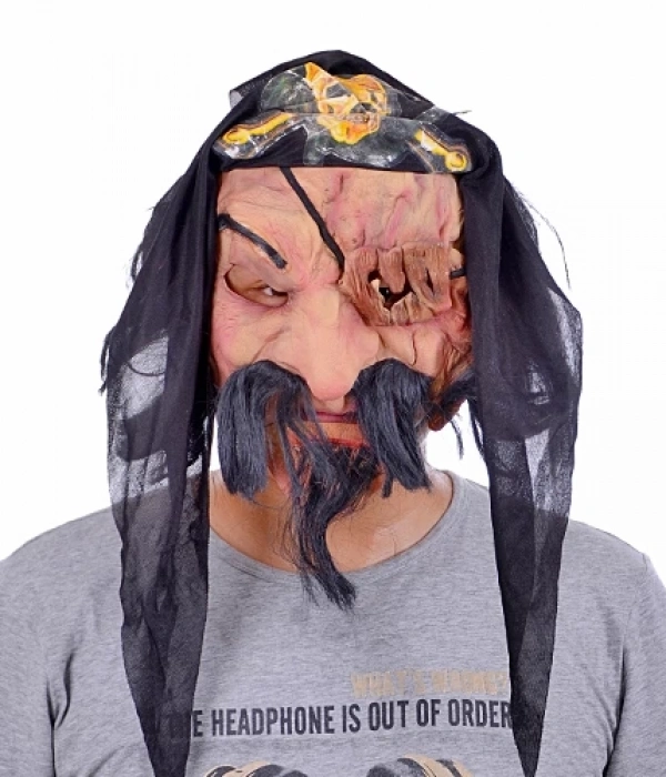 Lateks Saçlı Sakallı Korsan Maskesi