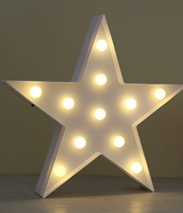 Led Işıklı Beyaz Yıldız Gece Lambası